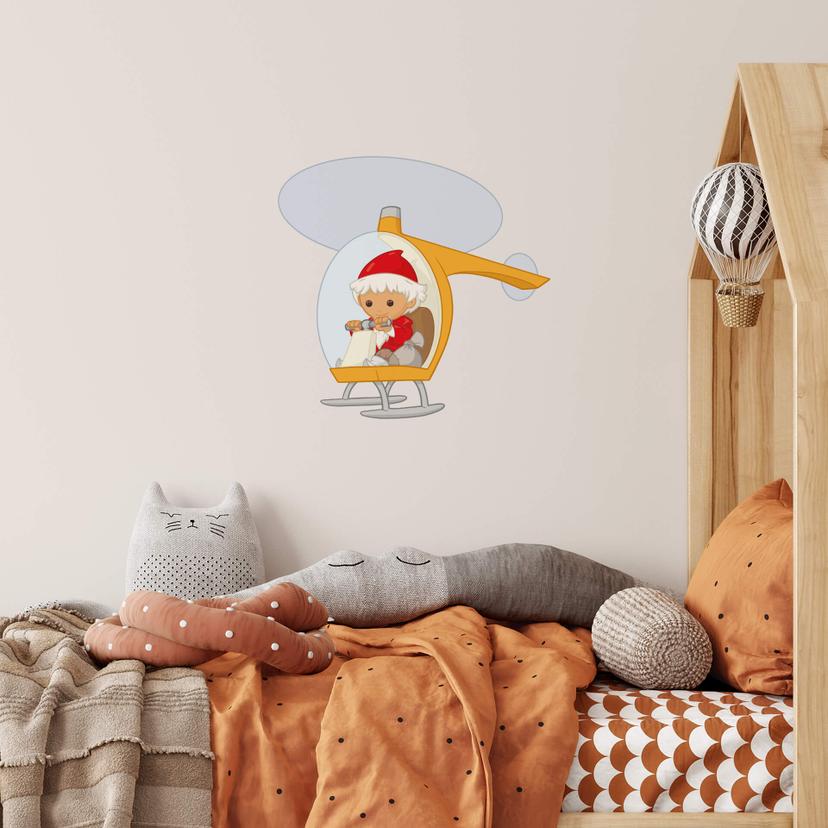 Wallsticker Sandman i en helikopter