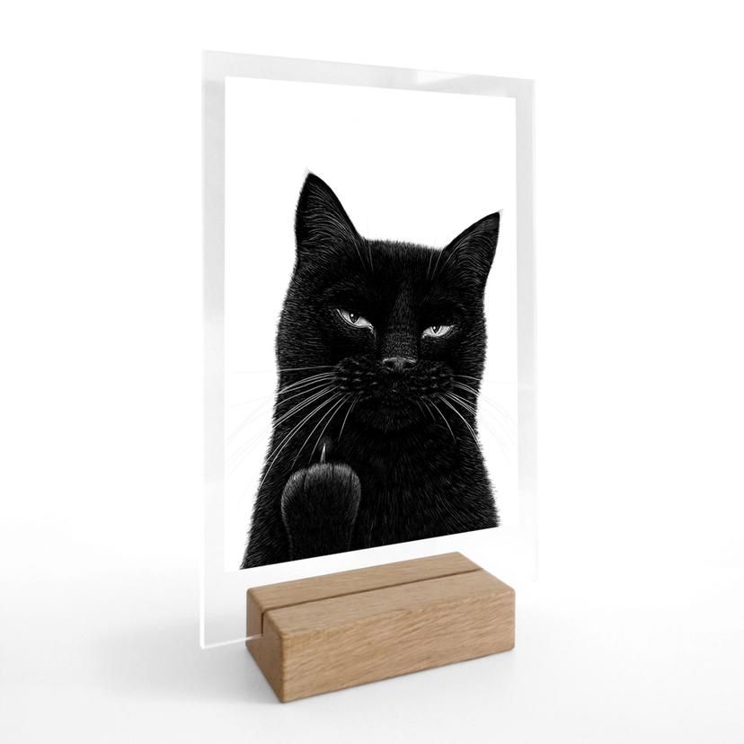 Présentoir de table Chat noir effronté - Korenkova
