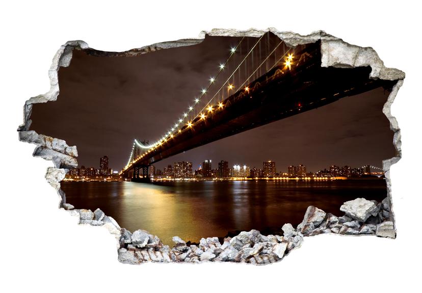 Adesivo 3D – Manhattan ponte di notte