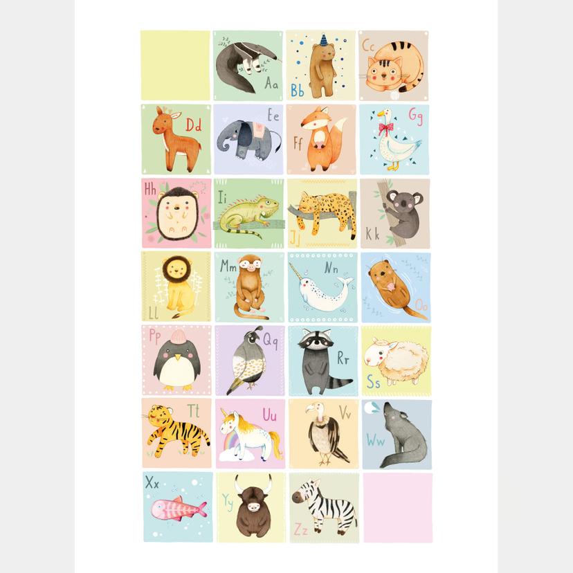 Fotomurale Loske - Alfabeto degli animali - Inglese