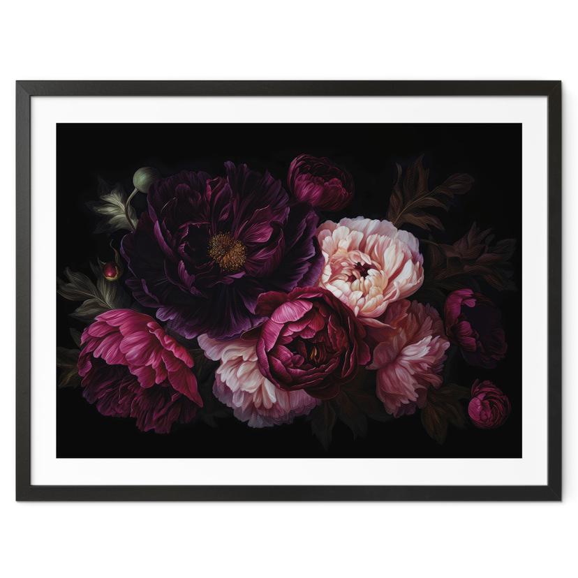 Plakat Blomsterbuket med pæoner - UN Designs