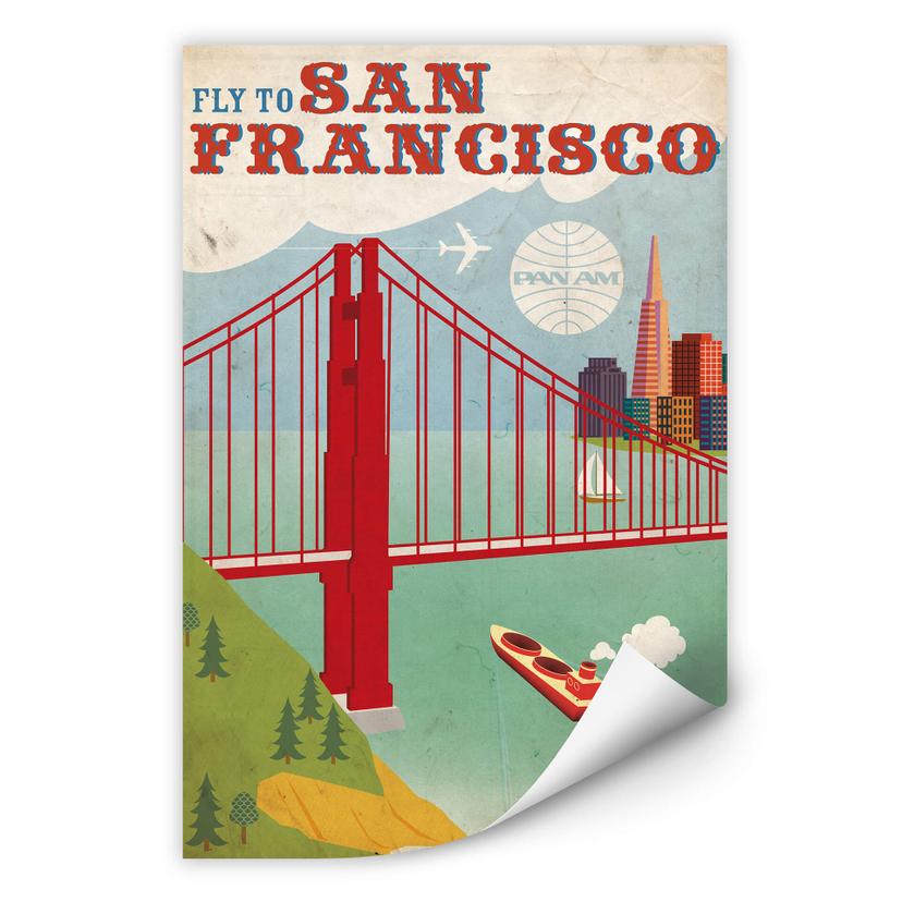 Zelfklevende Poster  PAN AM - Fly to San Francisco
