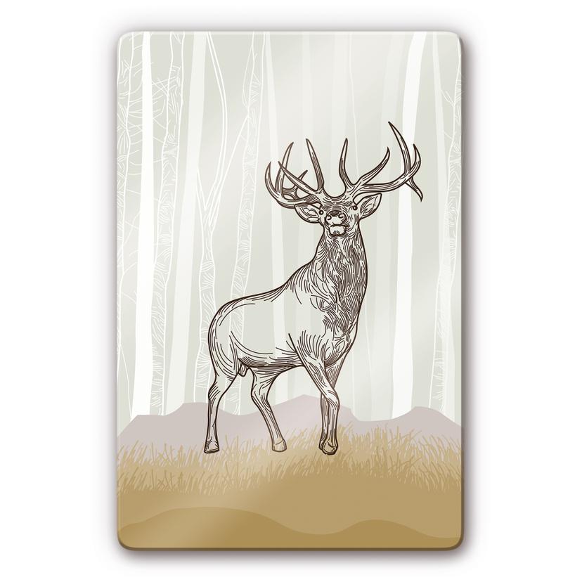 Tableau en verre - Cerf fier
