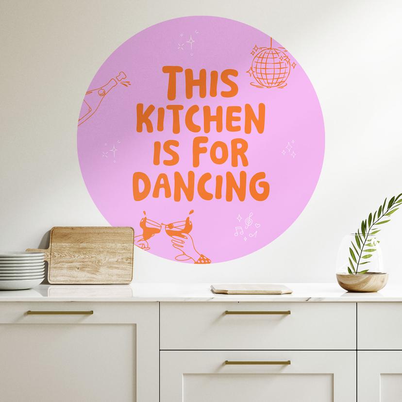 Wallsticker This kitchen is for dancing - Ohkimiko - Rund