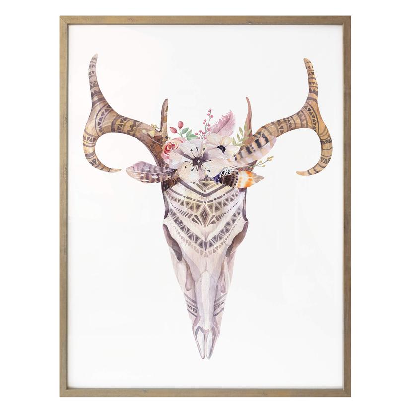 Póster Kvilis - Pluma de calavera boho