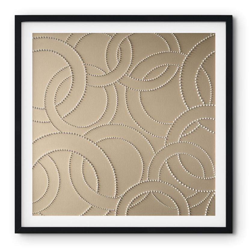 Póster Anillos Abstractos beige - Grande - Cuadrado