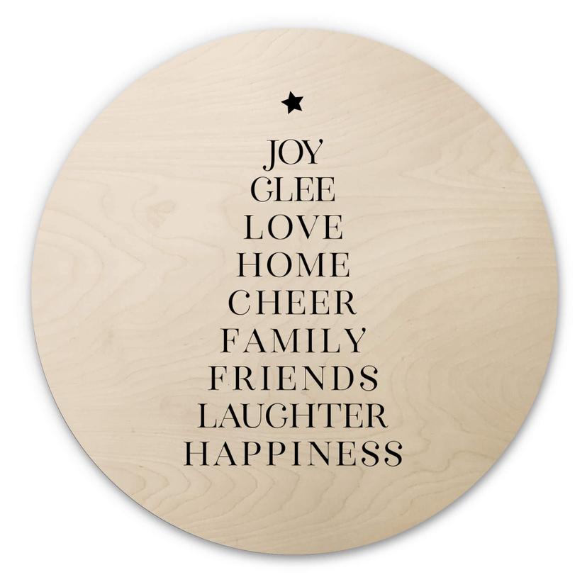 Væg cirkel træ Blursbyai - Christmas Tree Typography