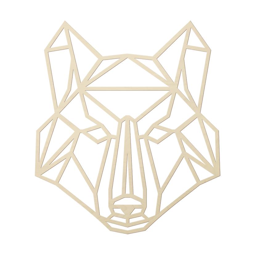Decoro in legno origami - Lupo