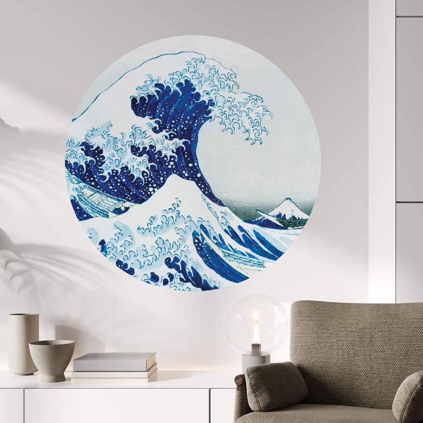 Sticker mural Hokusaï - La grande vague - Rond