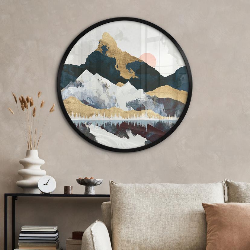 Póster Reflejo de un paisaje invernal - SpaceFrog Designs - Redondo