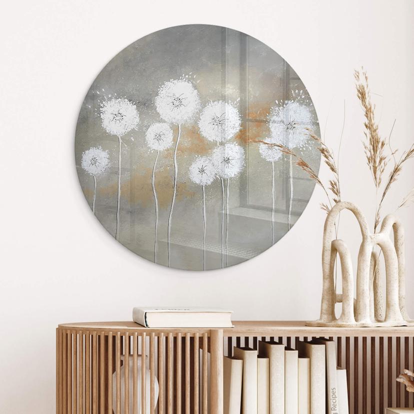 Stampa su vetro Melz - White Dandelions