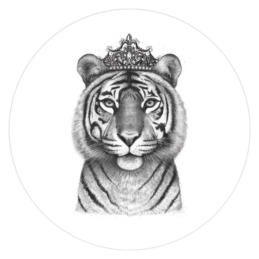 Zelfklevende Muurcirkel Korenkova - Tigress Queen