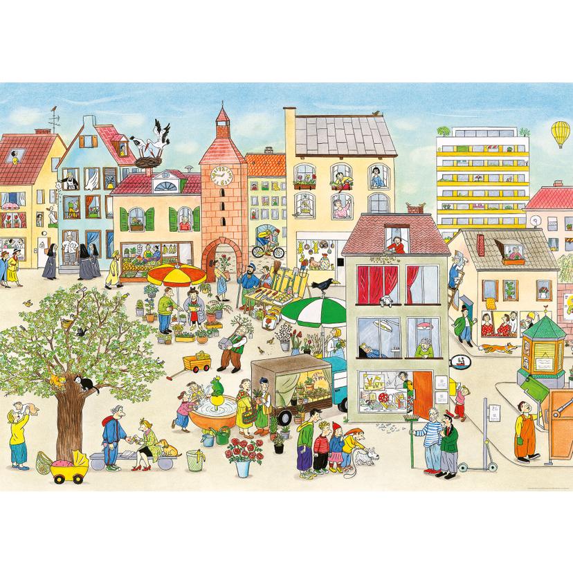 Fotomurale Wimmel - Mercato in primavera