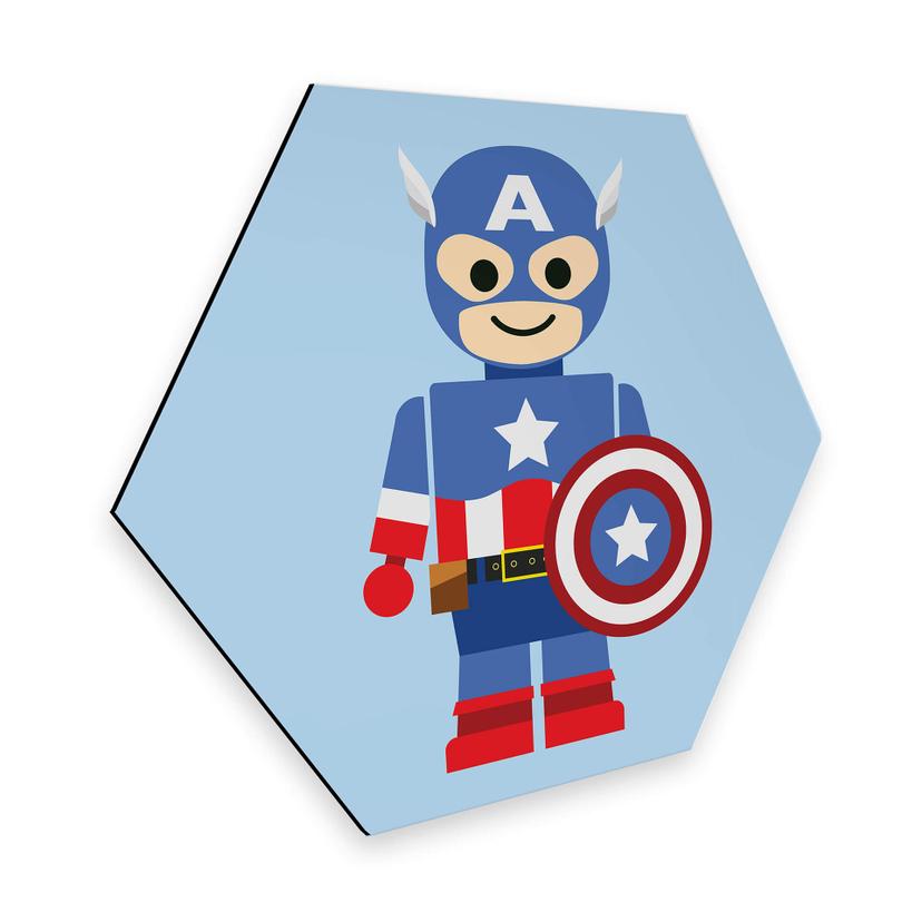 Hexagon - Alu-Dibond - Gomes - Captain America legetøj