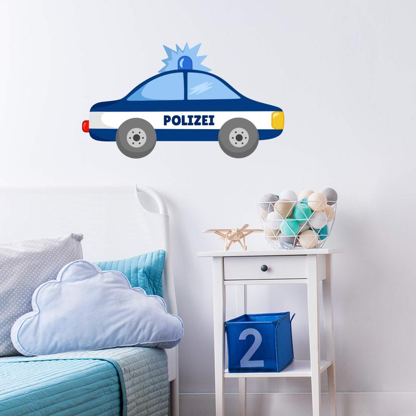 Wandtattoo Polizei-Auto 02