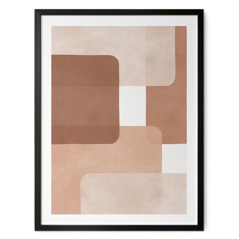 Boho-abstraktionsplakat i beige-brun - Costa