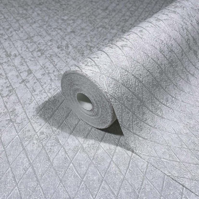 Non-woven tapet i grått diamantmönster grafiskt geometriskt