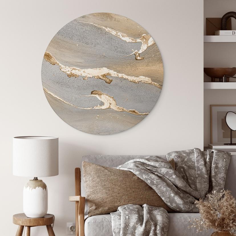 Dibond Wanddecoratie Goudkleurig zand - Purina-Purite