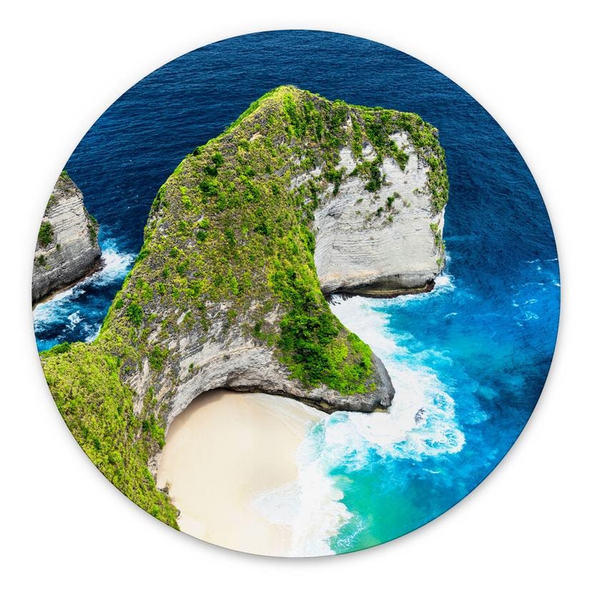 Billede Rocky coast of Nusa Penida - Hugonnard - rund – print på aluminium (Alu-Dibond)
