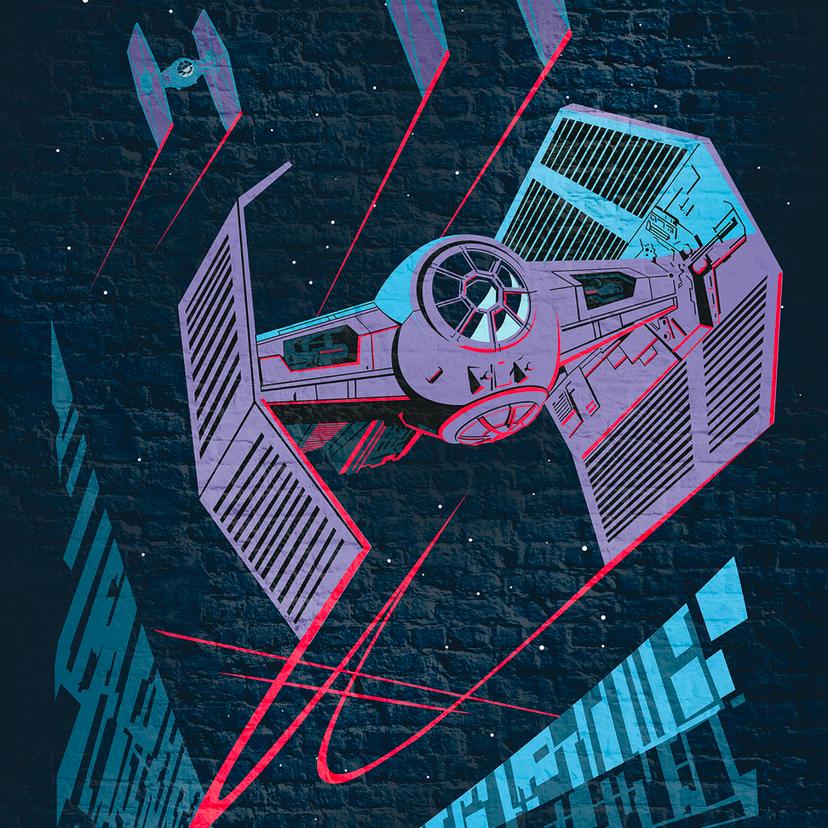 Vlies Fototapete - Star Wars Classic Concrete TIE-Fighter - 200 x 280 cm
