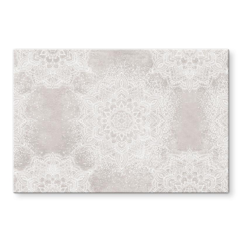 Pannello paraschizzi Mandala morbido su grigio-beige - Bloomery Decor