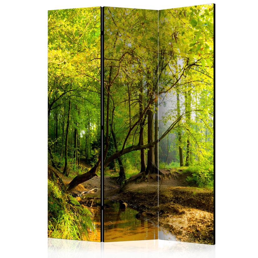 Paravent Séparation de pièce - Prairie de forêt, 3 pièces