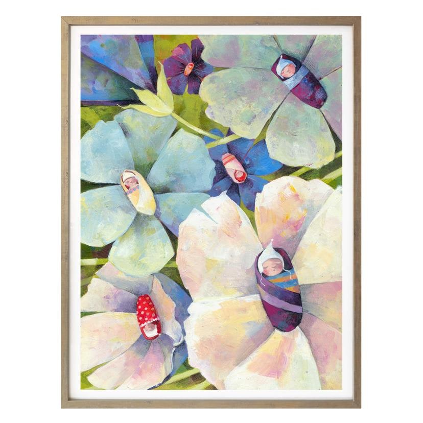 Affiche Blanz - Bébés fleurs