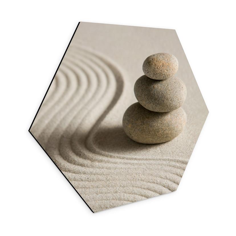 Tableaux Hexagon Stone in Sand 2 - Alu-Dibond
