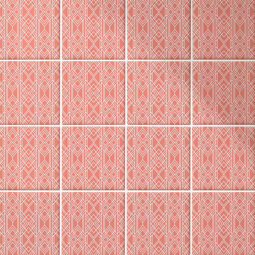 Azulejos Adhesivos Fredriksson - Art Deco Albaricoque - Lote de 12