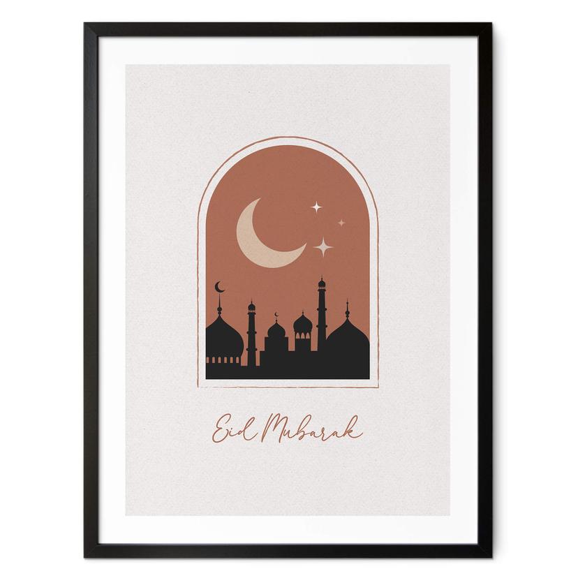 Póster Eid Mubarak de noche
