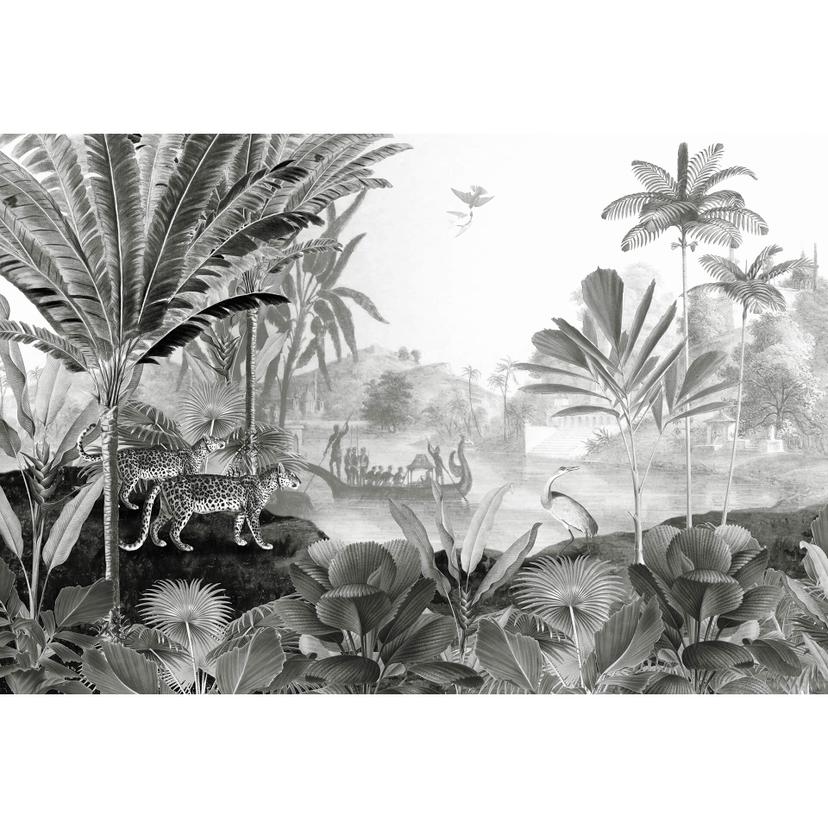 Papier peint photo Sir Edward - Paysages de léopards en noir et blanc