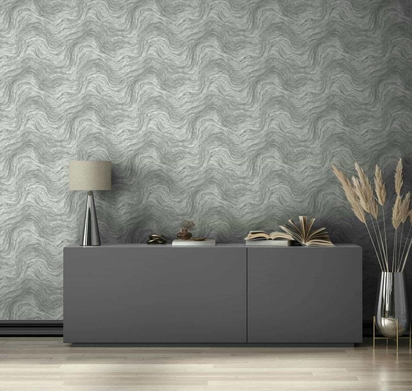 carta da parati in tessuto non tessuto con effetto pietra in marmo grigio, look marmo beige