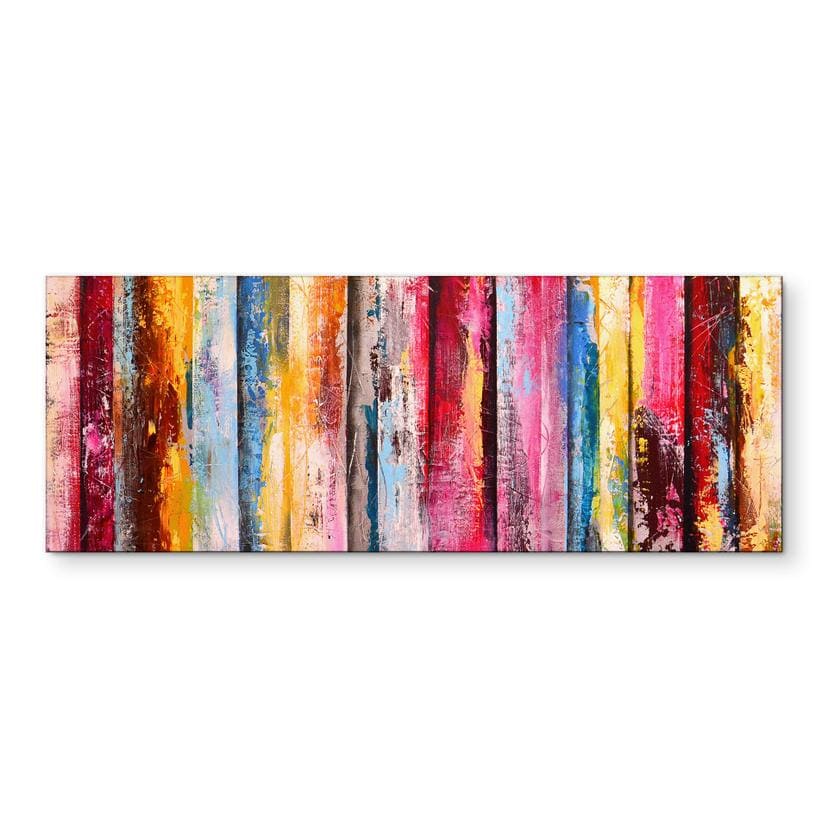 Wandbild Bunte Streifenmalerei - Fedrau - Panorama - Alu-Dibond