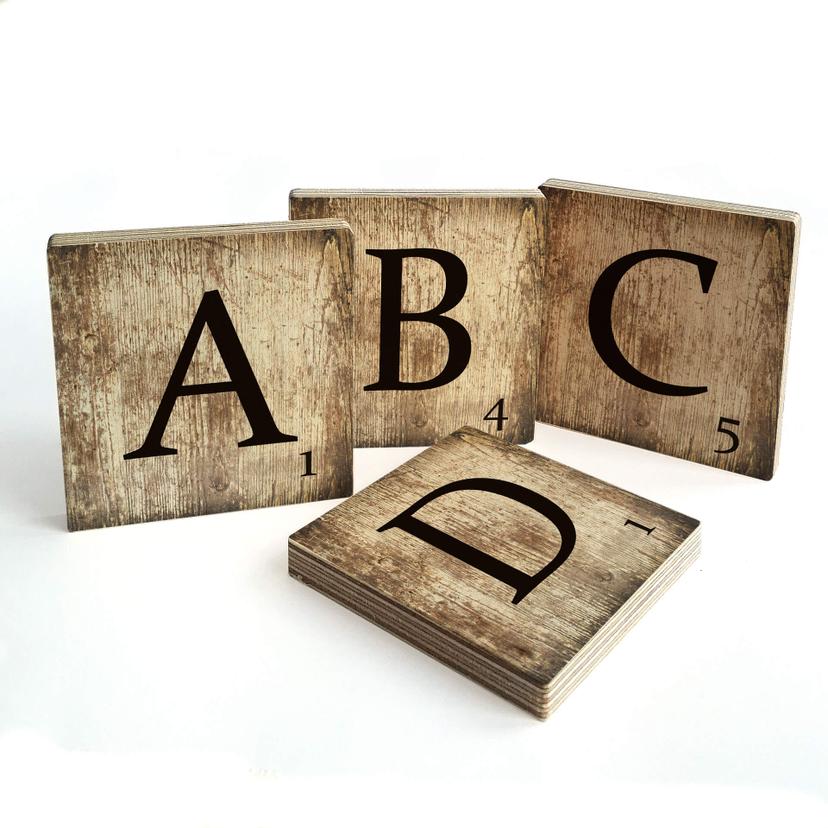 Lettres décoratives Scrabble - Vintage