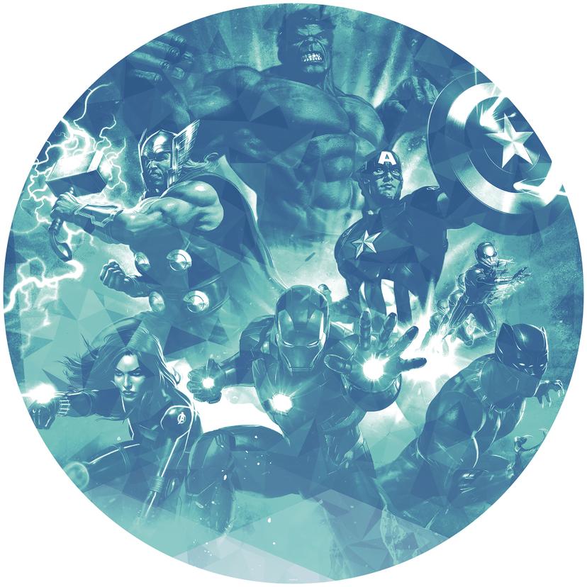 Selvklæbende non-woven tapet - Avengers Blue Power - 125 x 125 cm