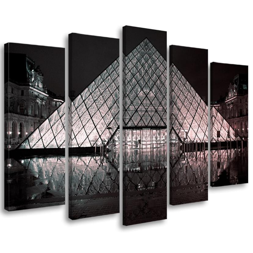 Lærredstryk 5 styk, Louvre Paris Frankrig