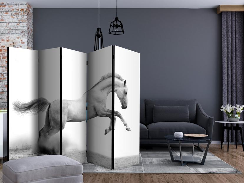 Divisorio - Galoppo bianco , 5 pezzi - 225x172 cm