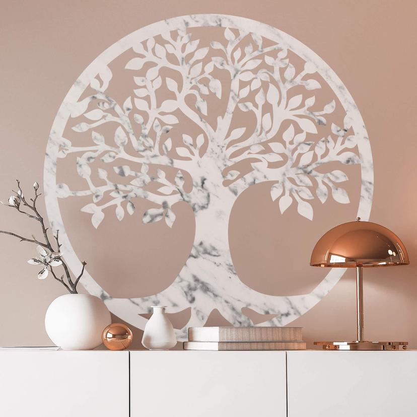 Wandtattoo Lebensbaum in heller Marmoroptik