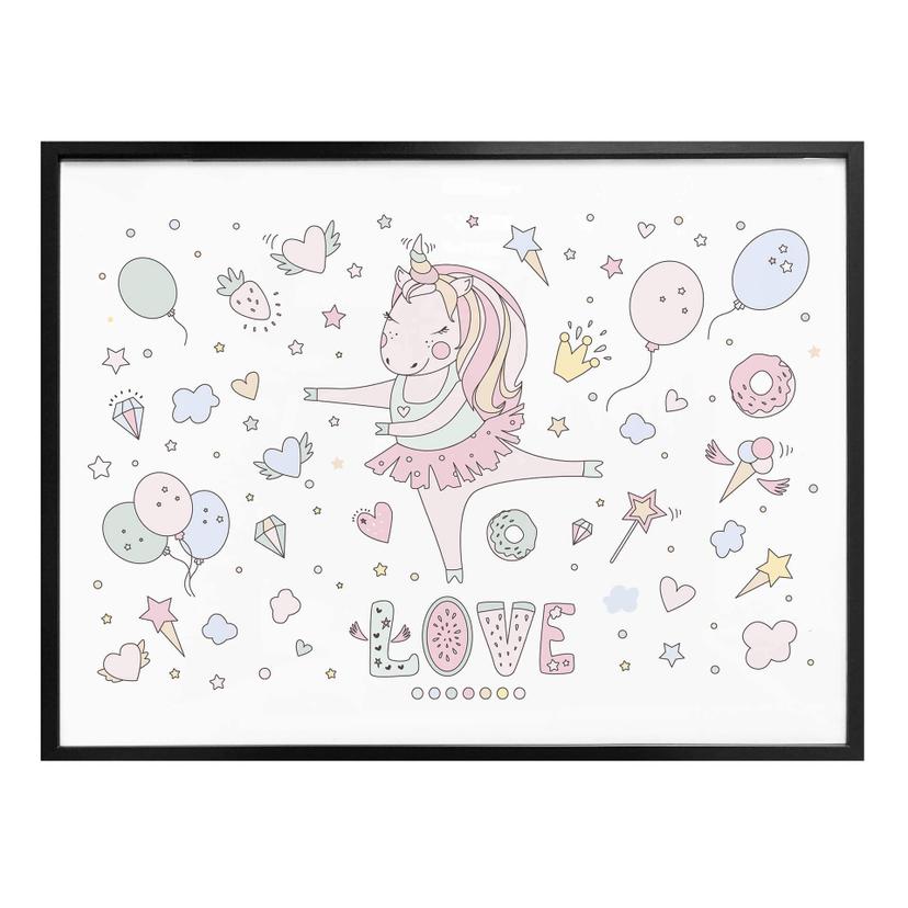 Póster Kvilis - Unicorn Love - Fiesta de bailarinas