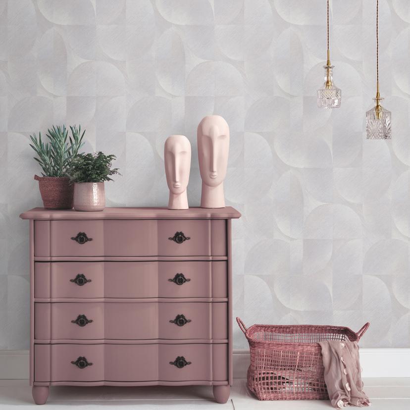 3D-tapet, retro-mønstret tapet, Erismann Martinique taupe