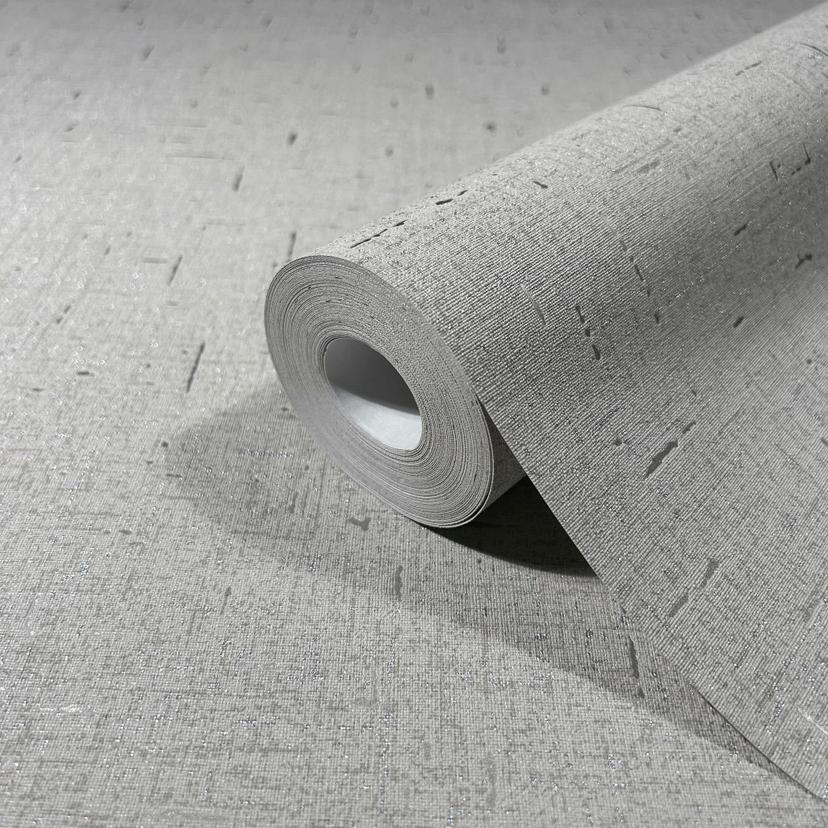 Non-woven tapet med en något glänsande grå slät struktur