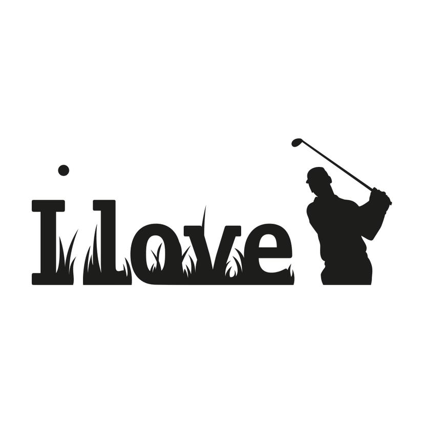 Sticker mural - I love golf