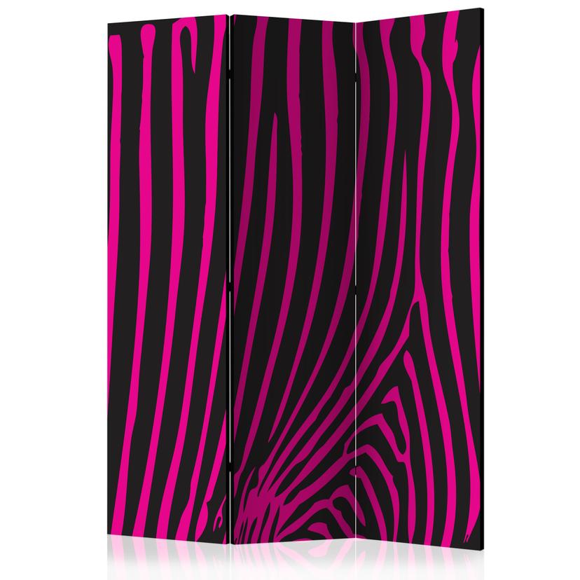 Paravent Séparation de pièce - Motif zèbre (violet), 3 pièces