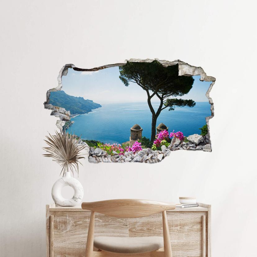 3D Wallsticker-visning af Amalfikysten