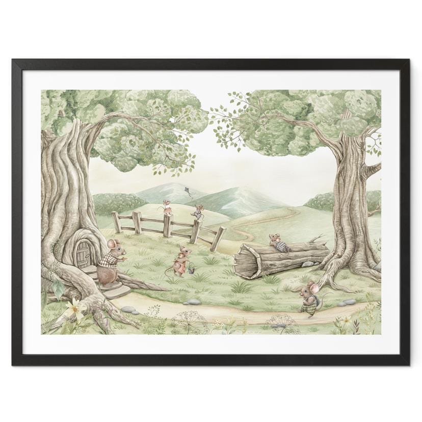 Poster Famille souris dans la forêt - Kikki Belle