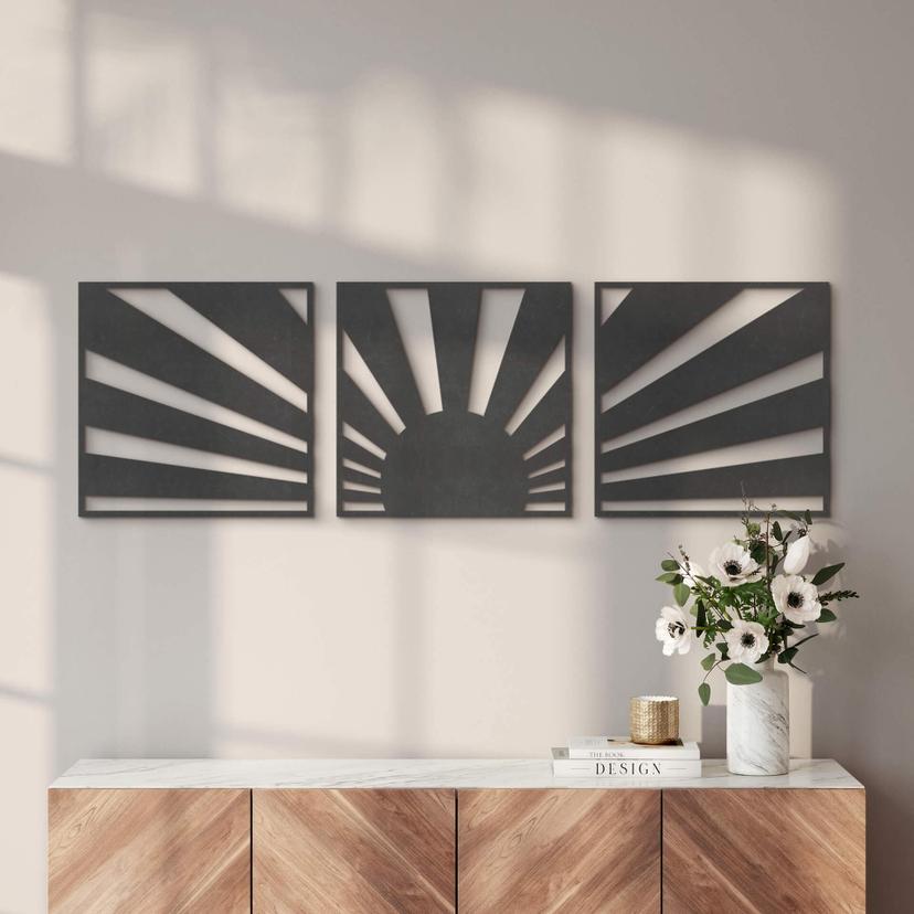 MDF-dekoration Sunset Boho (3-delt)