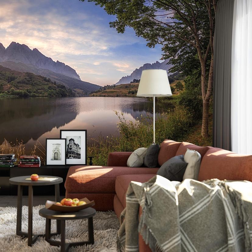 Fototapet Cuadrado - Paradise Pond - 528x260 cm