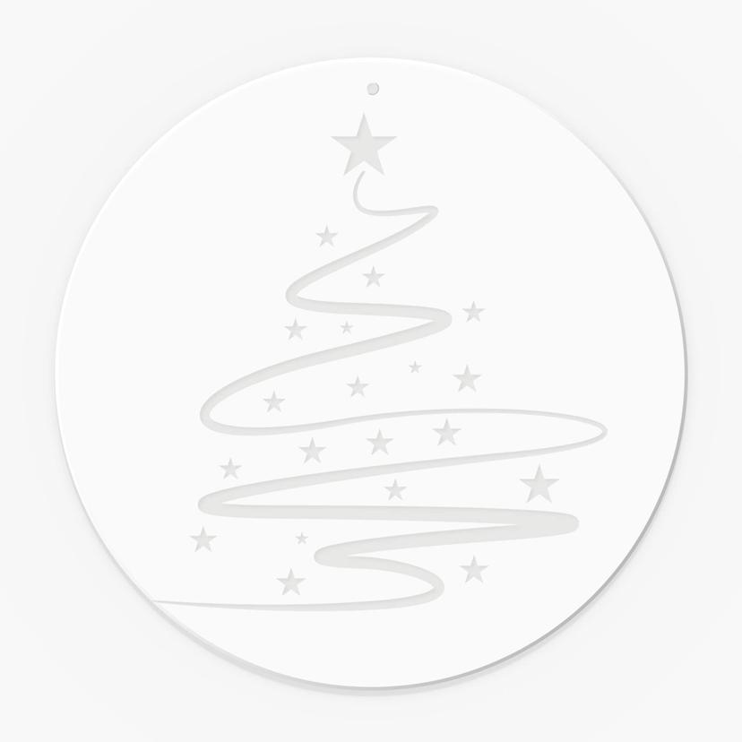 Acrylglasbild, Fensterbild zum Aufhängen Weihnachtsbaum Line Art - Rund