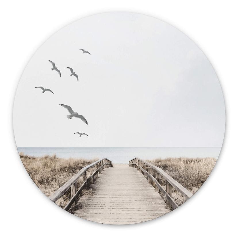 Tableau sur alu-Dibond rond Vue sur la mer Baltique