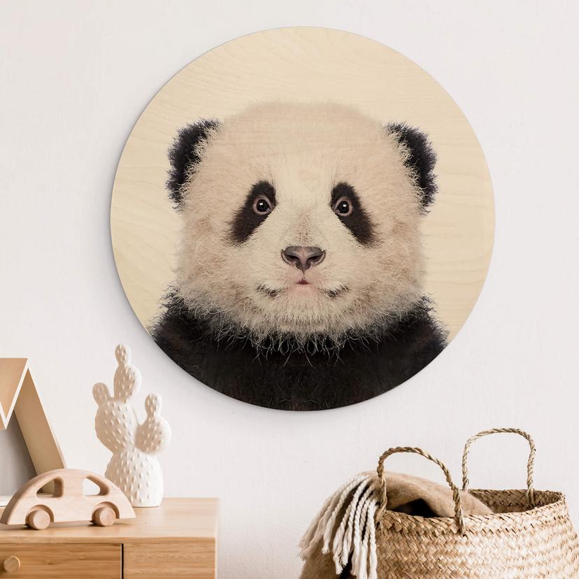 Stampa su legno Sisi & Seb - Baby Panda - Rotondo